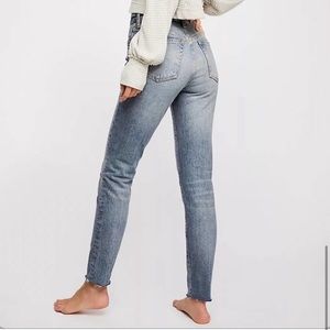 Free People Stella High Rise Distressed Skinny Jeans 25 Blue